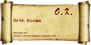 Orth Kozma névjegykártya